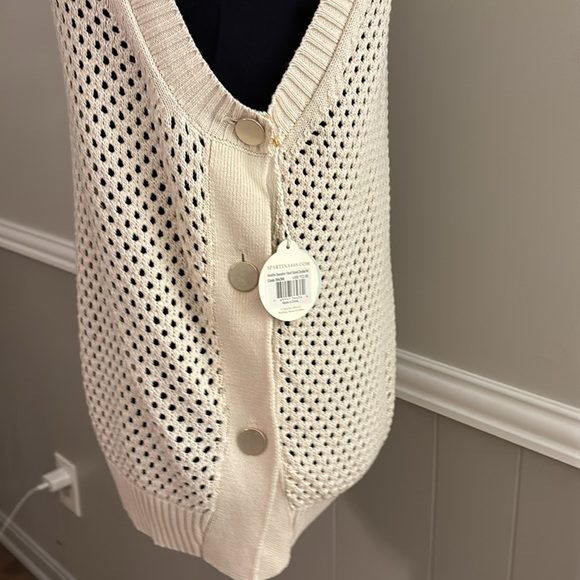 Spartina 449 Anette Sweater Vest Sand Dollar. NWT - Picture 5 of 5